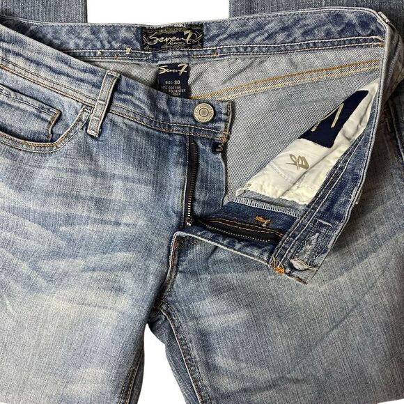 VNT Y2K 7Seven For All Mankind Light Colored Faded Low Rise Jean Size 30 - Picture 5 of 7